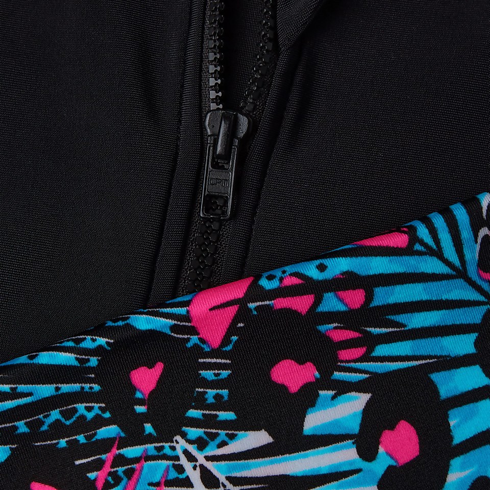 Combinaison Paddle Fille Printed manches longues bleu/noir