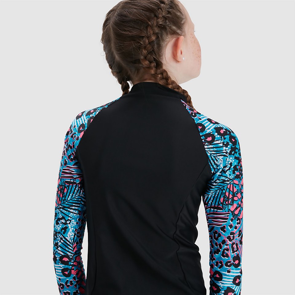 Combinaison Paddle Fille Printed manches longues bleu/noir