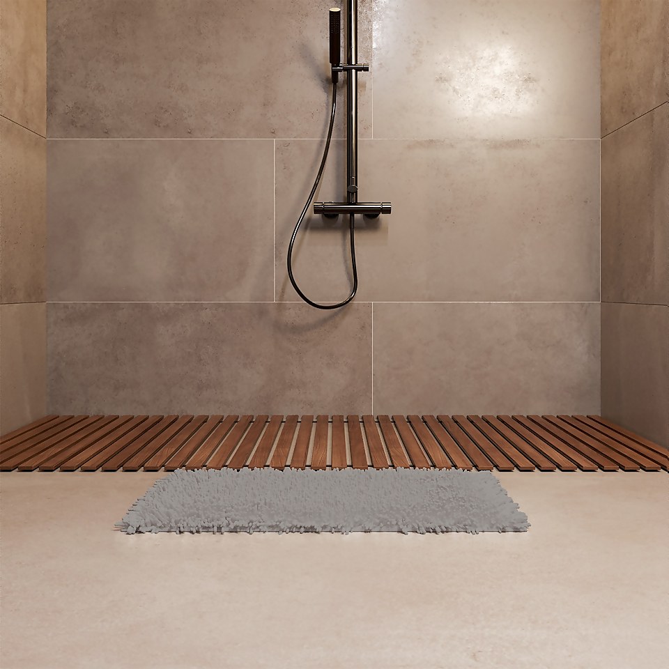 Chenille Bath Mat 80x50cm - Grey