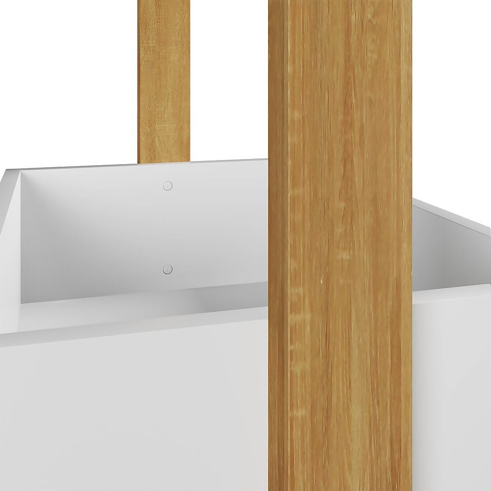 Homebase Edit Bathroom 3 Tier Storage Caddy - White & Bamboo