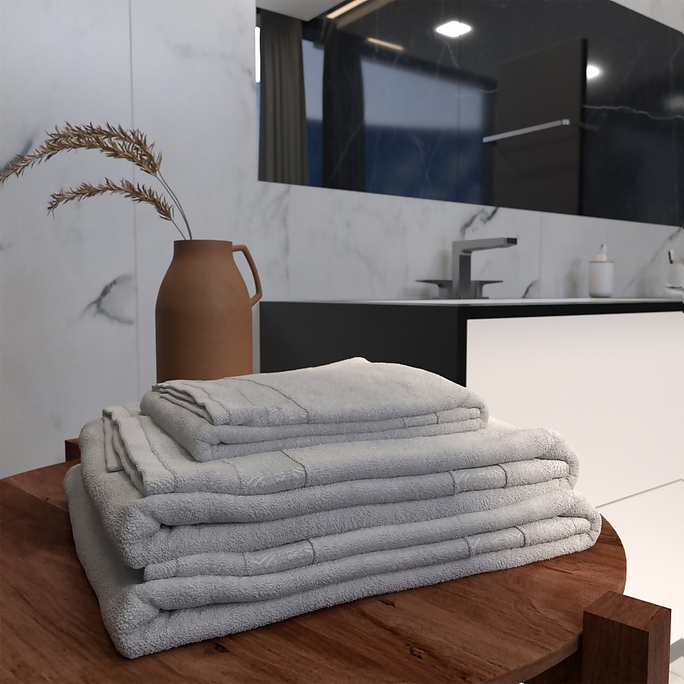 Homebase Edit Bath Towel - Grey - 70x140cm
