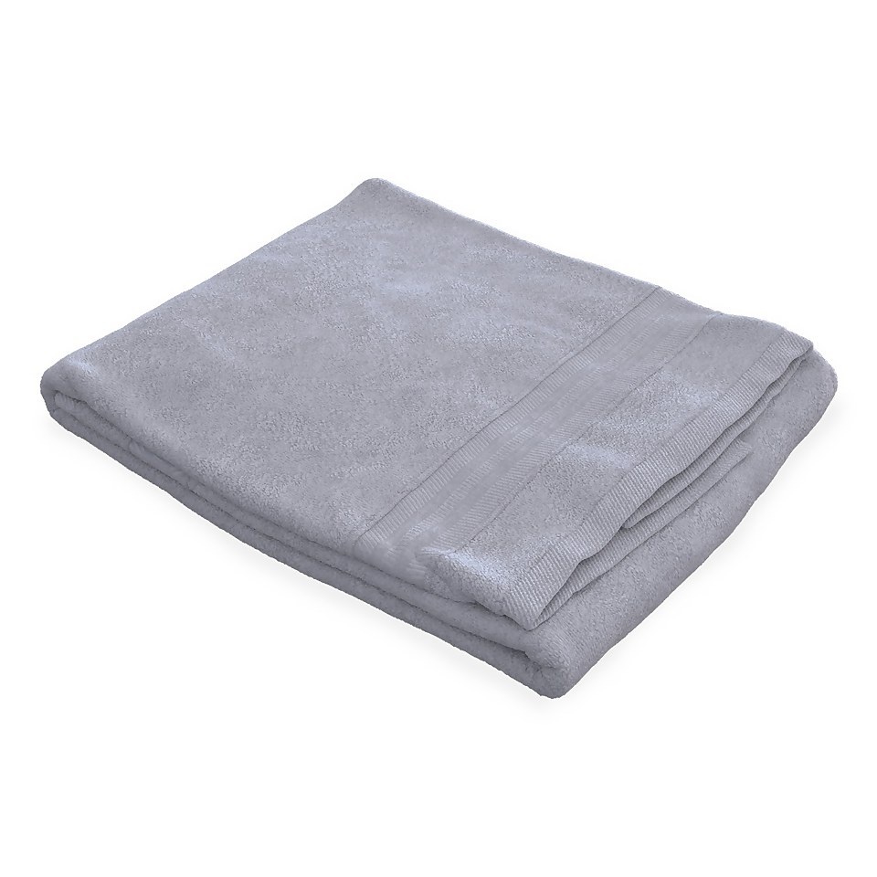 Homebase Edit Bath Sheet - Grey - 90x150cm