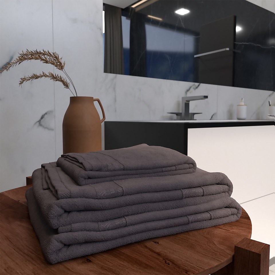 Homebase Edit Bath Sheet - Charcoal - 90x150cm