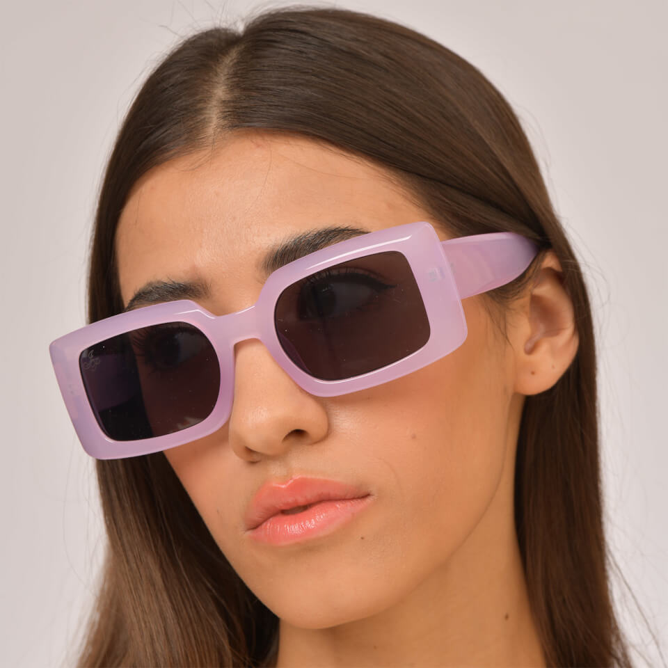 Jeepers Peepers Women's Square Acetate Sunglasses - Lilac
