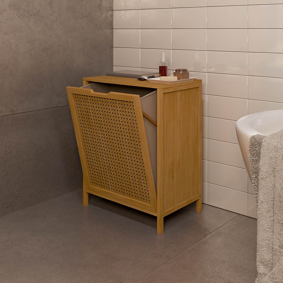 Homebase Edit Bathroom Laundry Hamper - Bamboo & Rattan