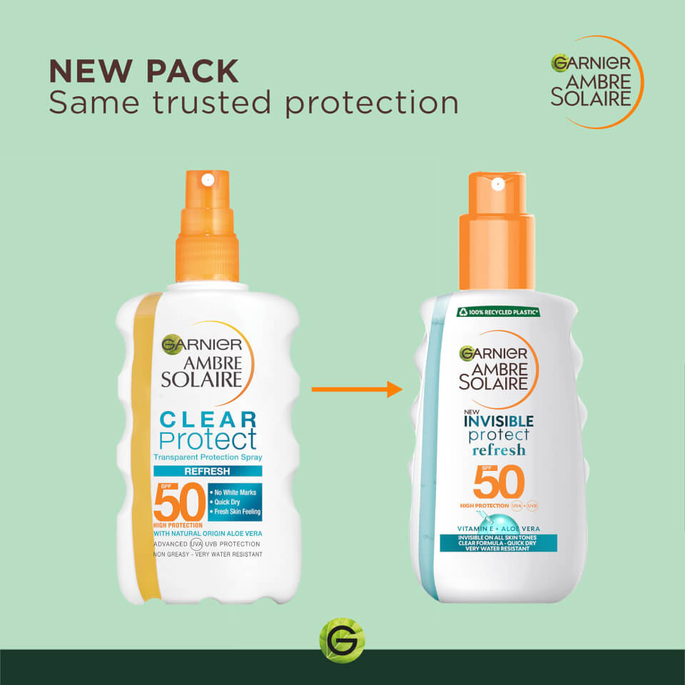 Garnier Ambre Solaire Invisible Protect Spray SPF50 Transparent Sun Cream Spray 200ml