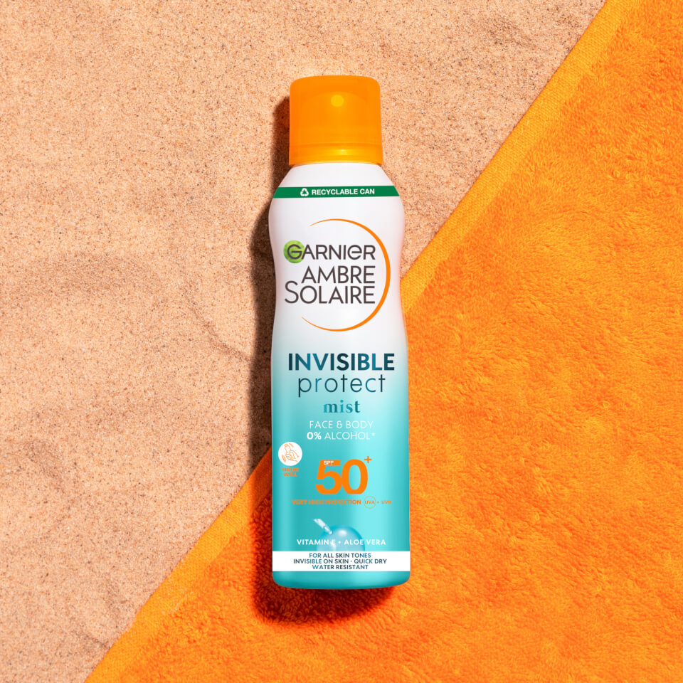 Garnier Ambre Solaire Invisible Protect Mist Transparent SPF50 Sun Cream Spray 200ml