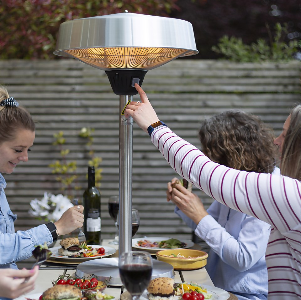 Silver Electric Tabletop Patio Heater Homebase