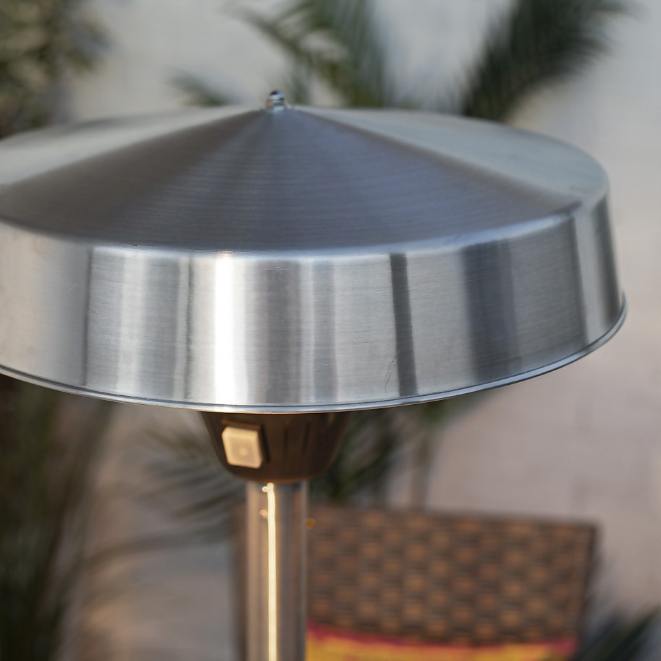 Silver Electric Tabletop Patio Heater Homebase