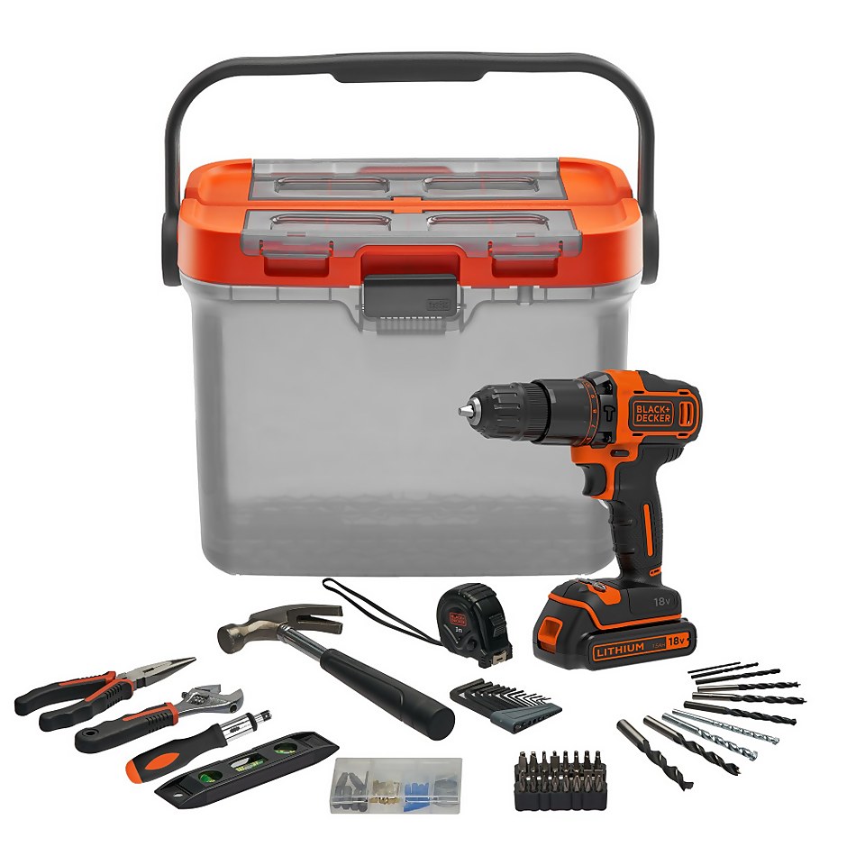 BLACK+DECKER Power & Hand Tool Box Set