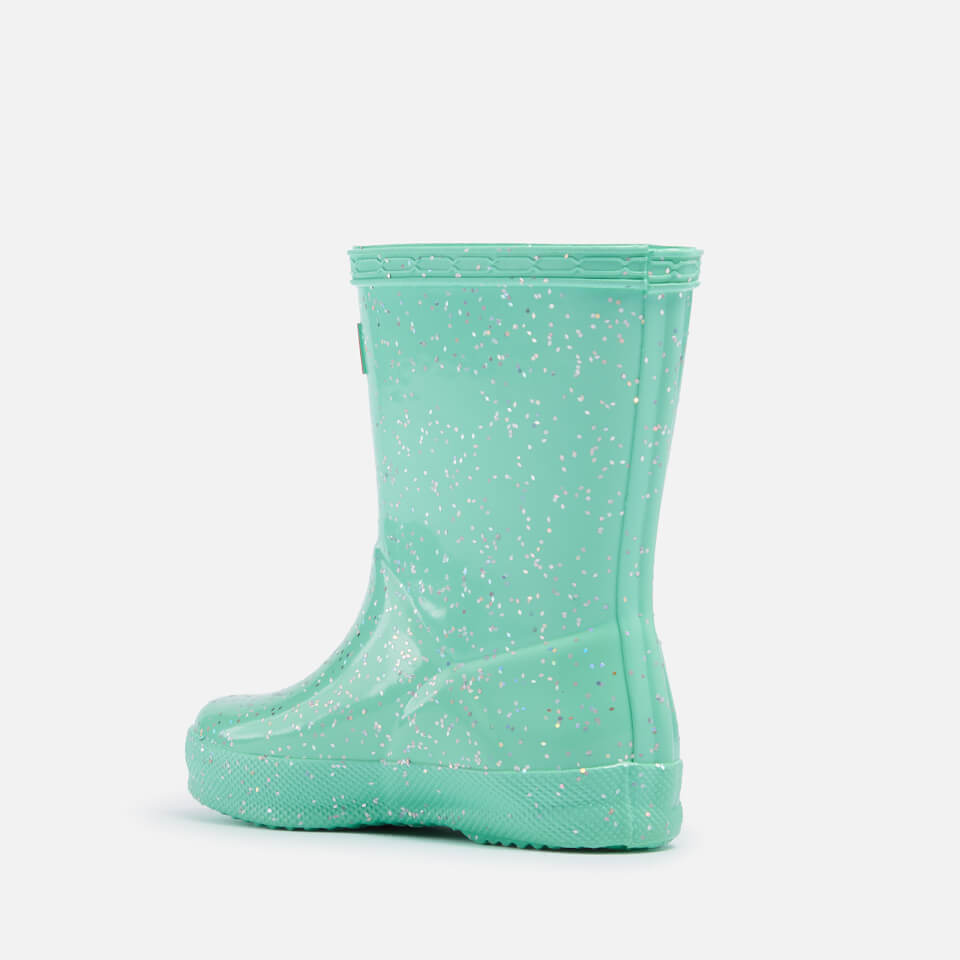 Hunter Kids First Classic Giant Glitter Wellington Boots Wild Mint