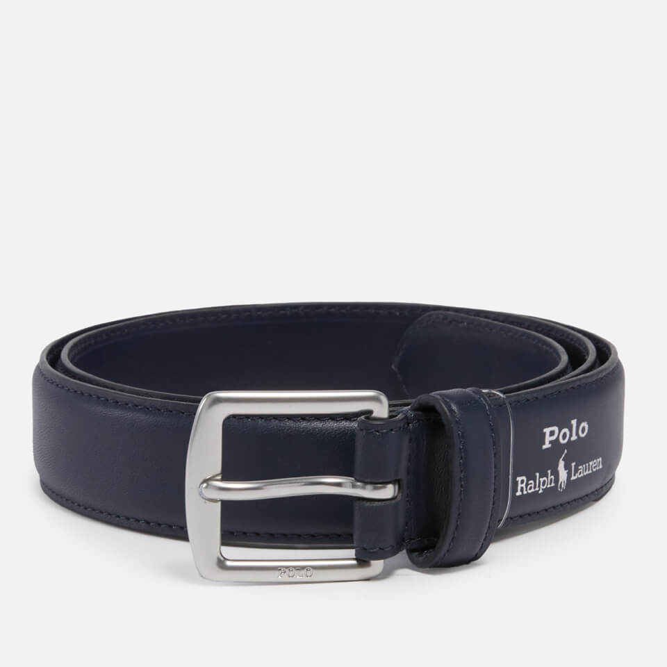 【未使用】Ralph Lauren ベルト made in USA Polo Ralph Lauren Men's Smooth Leather Embossed Foil Logo