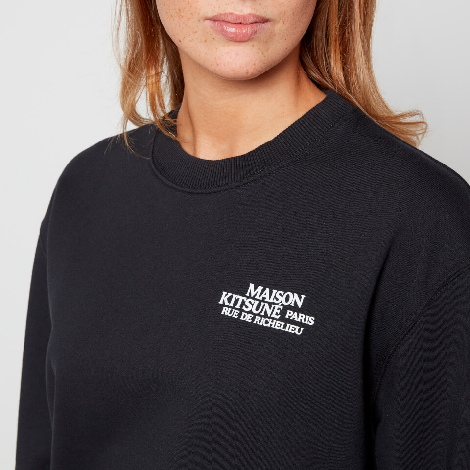 Maison Kitsuné Women's Rue De Richelieu Loose Sweatshirt - Black - XS |  Coggles