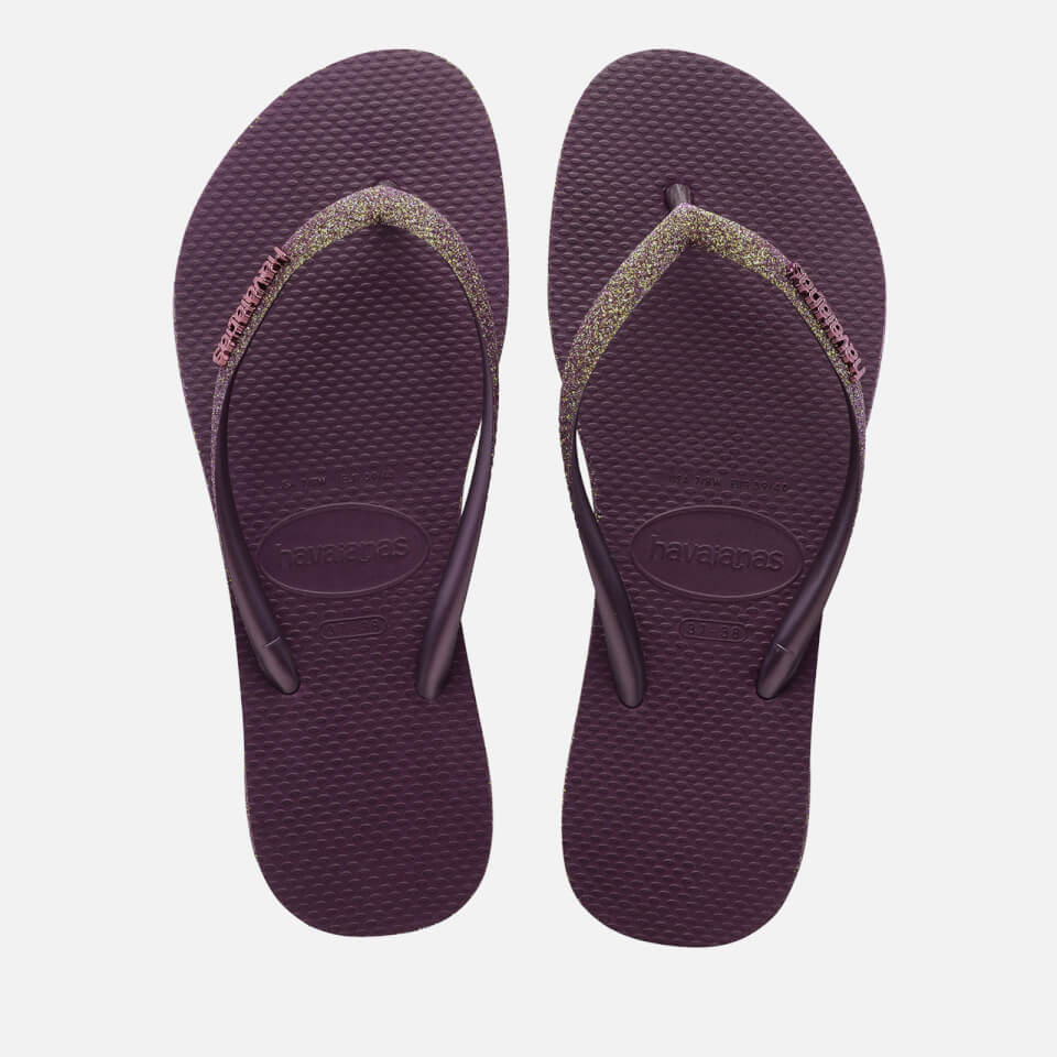 Havaianas Women's Slim Sparkle Ii Flip Flops - Aubergine - UK 3/4