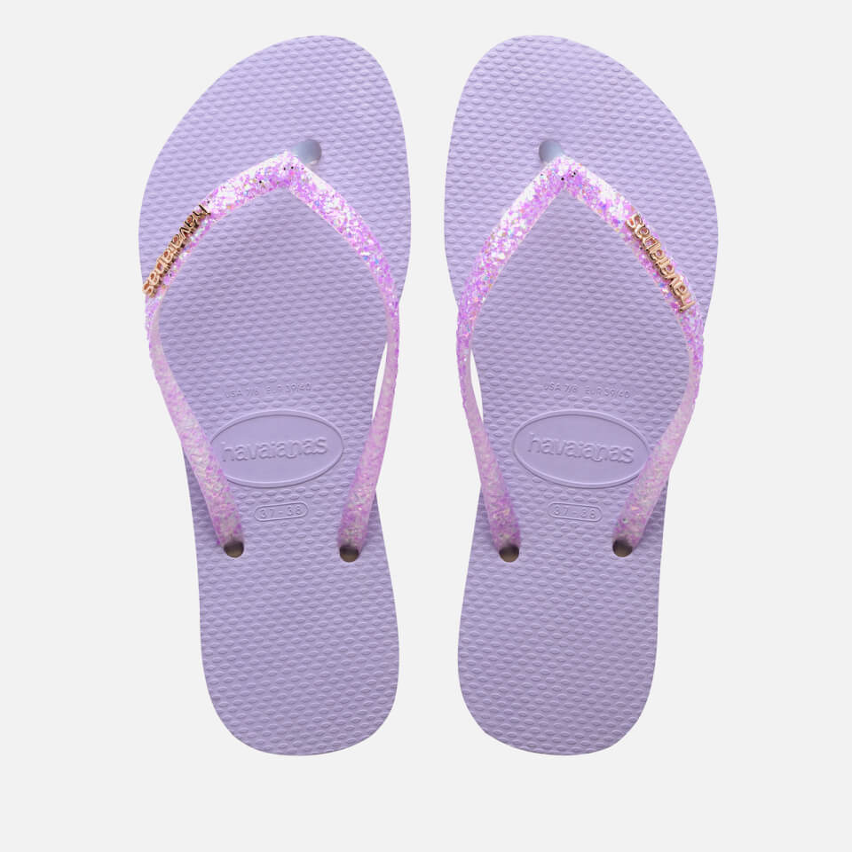 Havaianas Women's Slim Glitter Flourish Flip Flops - Purple