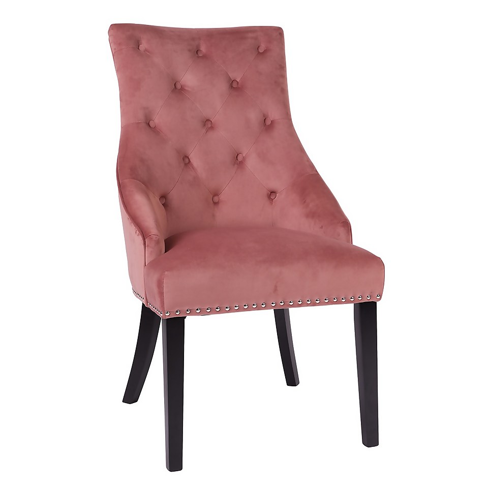 Annabelle Velvet Chairs - Set of 2 - Rose