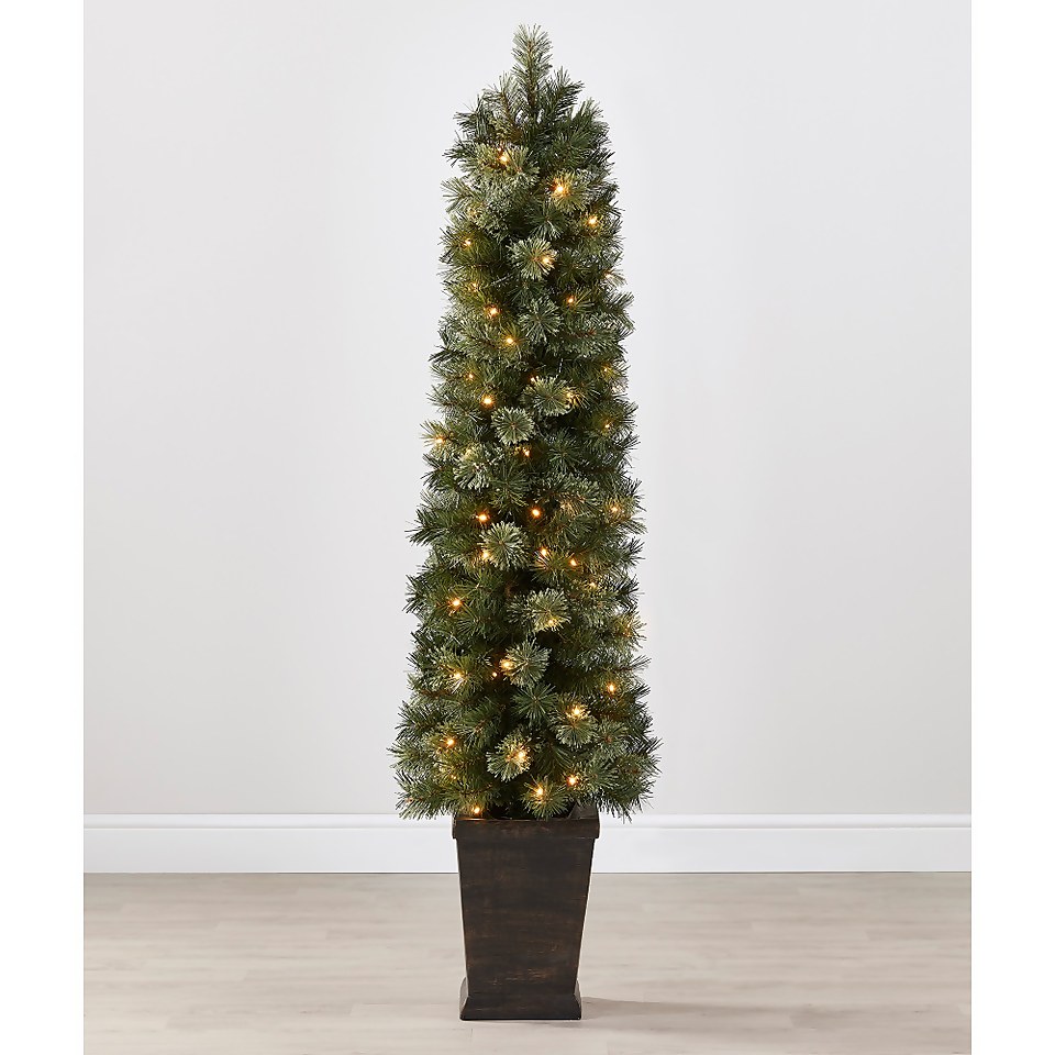 5ft Cashmere Potted Prelit Artificial Christmas Tree Homebase