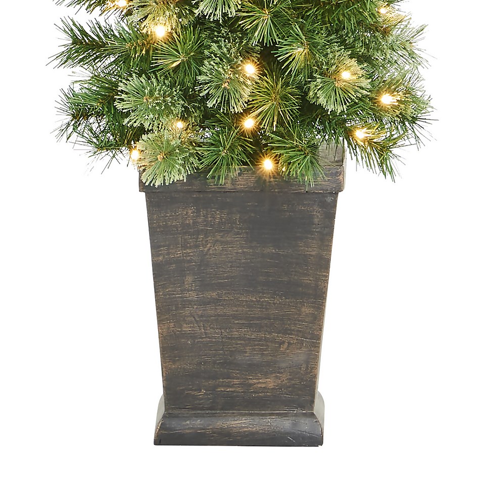 5ft Cashmere Potted Prelit Artificial Christmas Tree Homebase