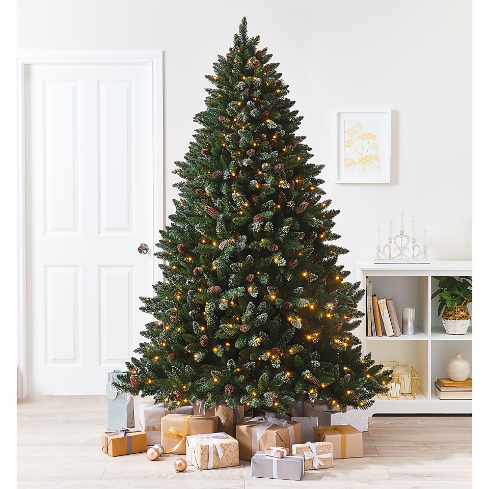 7ft Danube Pre-lit Premium Artificial Christmas Tree | Homebase