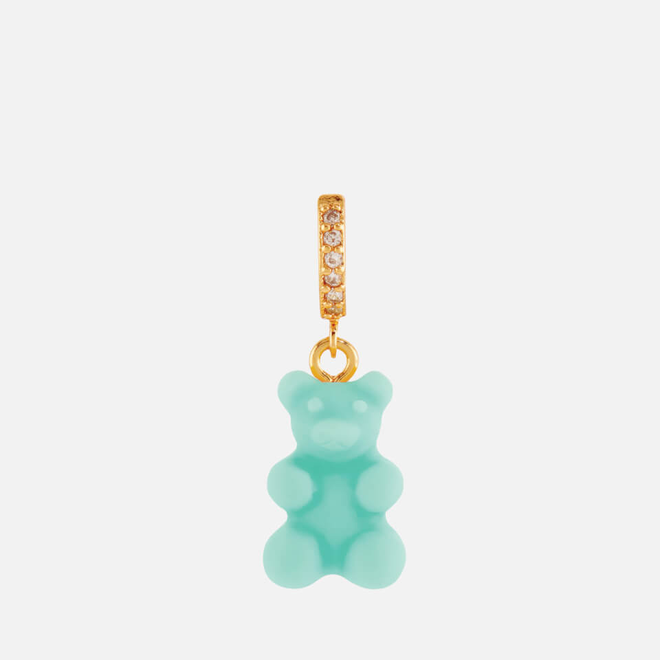 Crystal Haze Women's Pave Nostalgia Single Bear Hoop - Havana