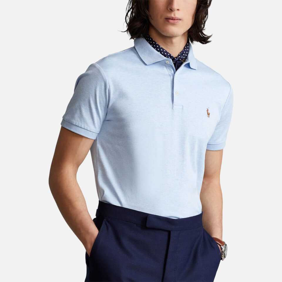 Polo Ralph Lauren Men s Custom Slim Fit Polo Shirt Elite Blue Heather S Coggles