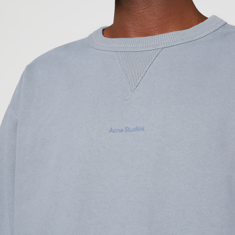 Acne Studios Stamped Logo Cotton-Jersey Sweatshirt - S | Coggles