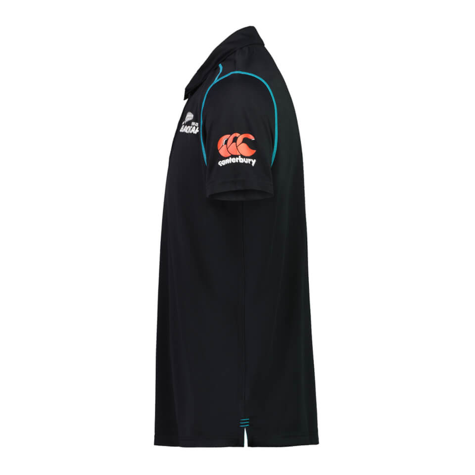 Men's Blackcaps NZ Cricket Travel Polo in Black