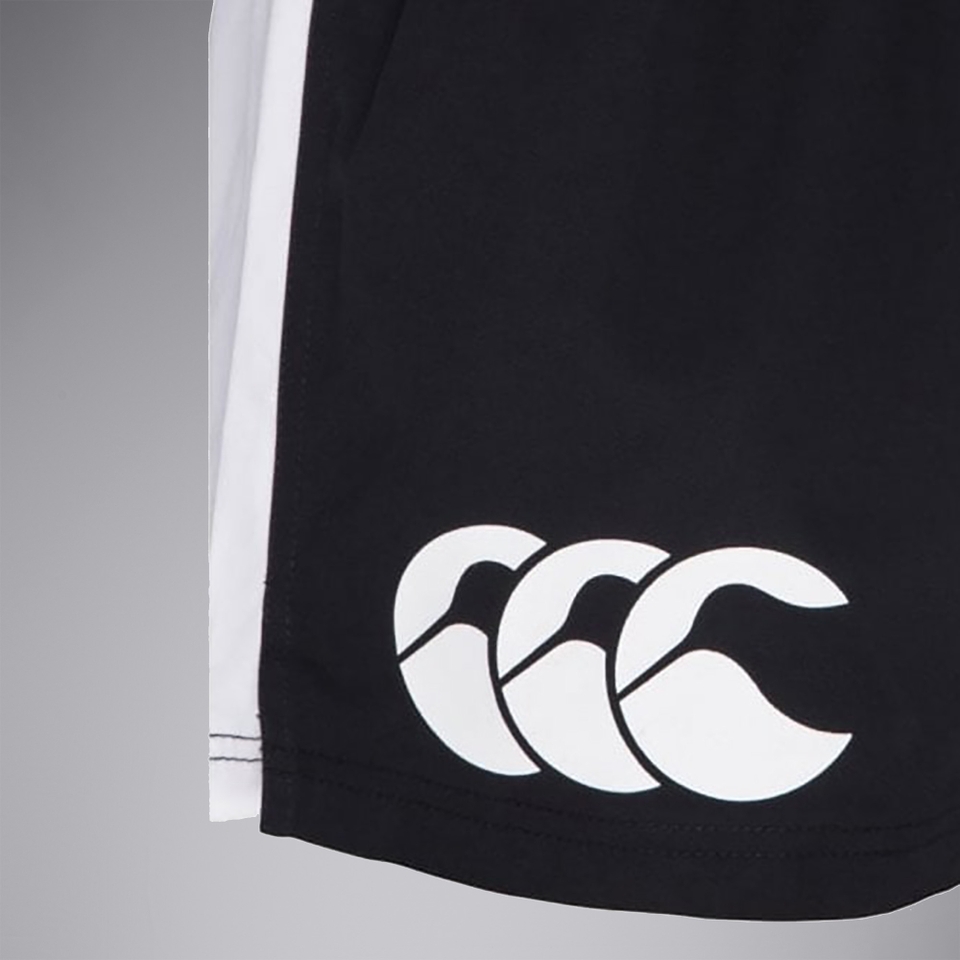 ADULT UNISEX COTTON TWILL HARLEQUIN SHORTS BLACK/WHITE