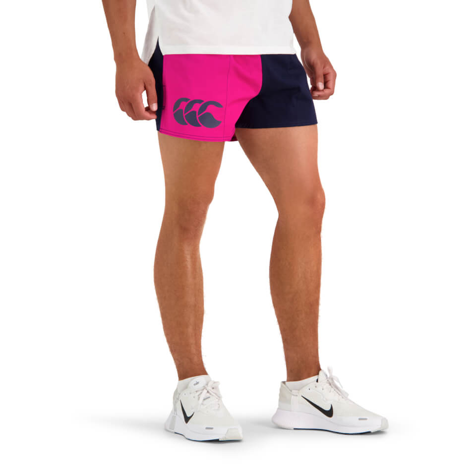 MENS COTTON TWILL HARLEQUIN SHORT WITH POCKETS - FUSCHIA/NAVY ...