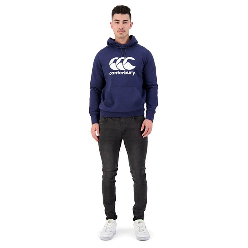 MENS LOGO OVER THE HEAD HOODIE - NAVY