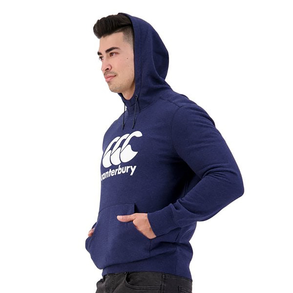 MENS LOGO OVER THE HEAD HOODIE - NAVY