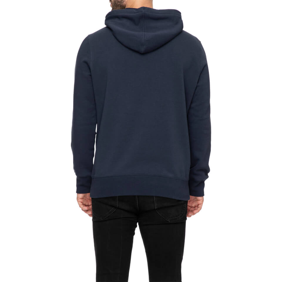 Mens Over Head Logo Hoodie in Navy