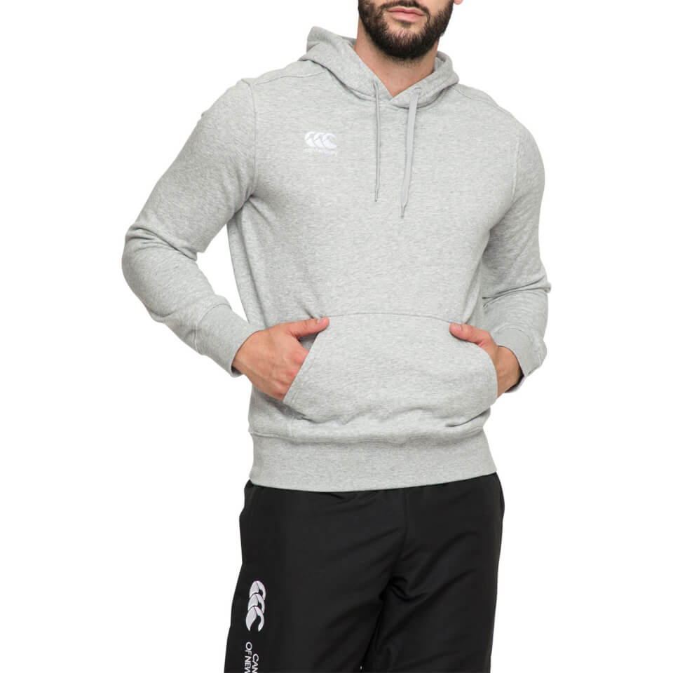 Mens Over Head Logo Hoodie in Grey