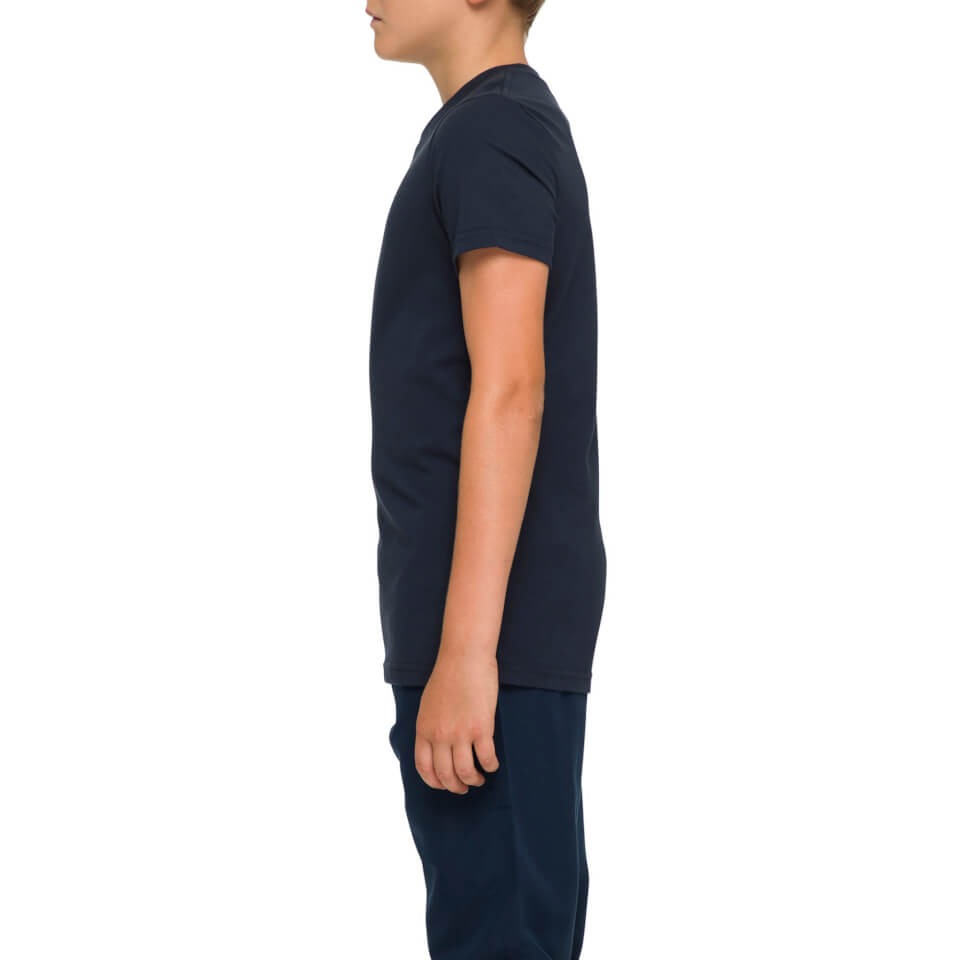 Kids Crew Neck Logo T-Shirt in Navy