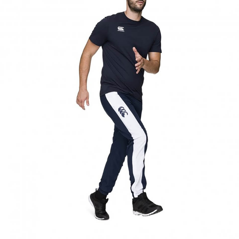 CANTERBURY Men's TAPER LEG STRIPE CUFFED TRACK PANT - NAVY