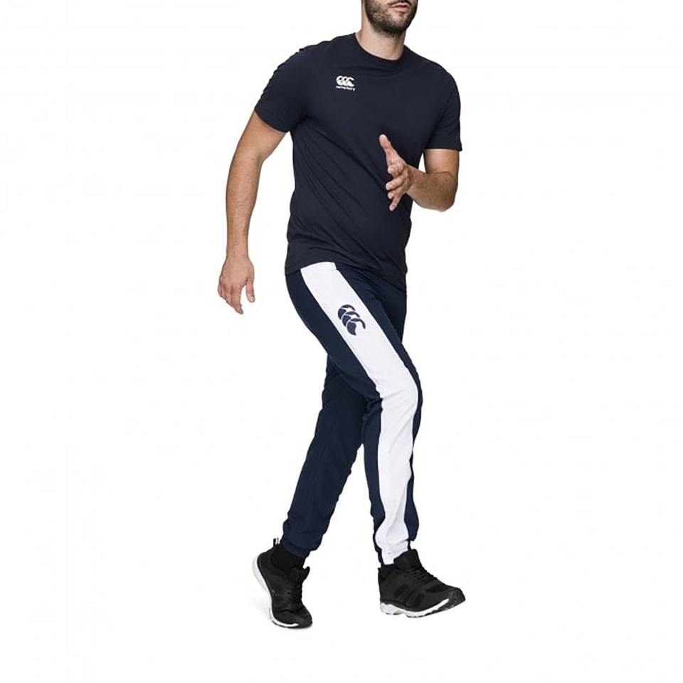 MENS STRIPE CUFFED TRACKPANT NAVY
