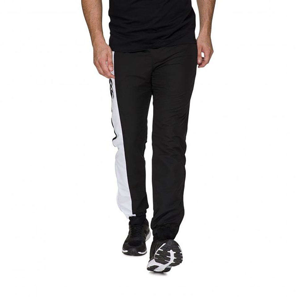 MENS STRIPE CUFFED TRACKPANT BLACK