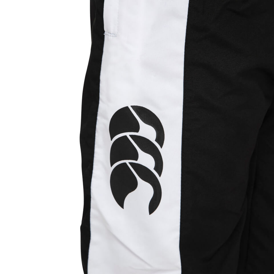 CANTERBURY KIDS TAPER LEG STRIPE CUFFED TRACK PANT - BLACK