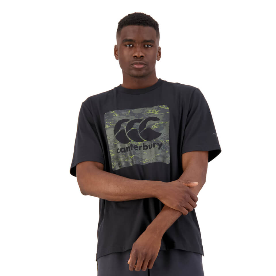 Mens Militia Oversized Short Sleeve T-Shirt in Black