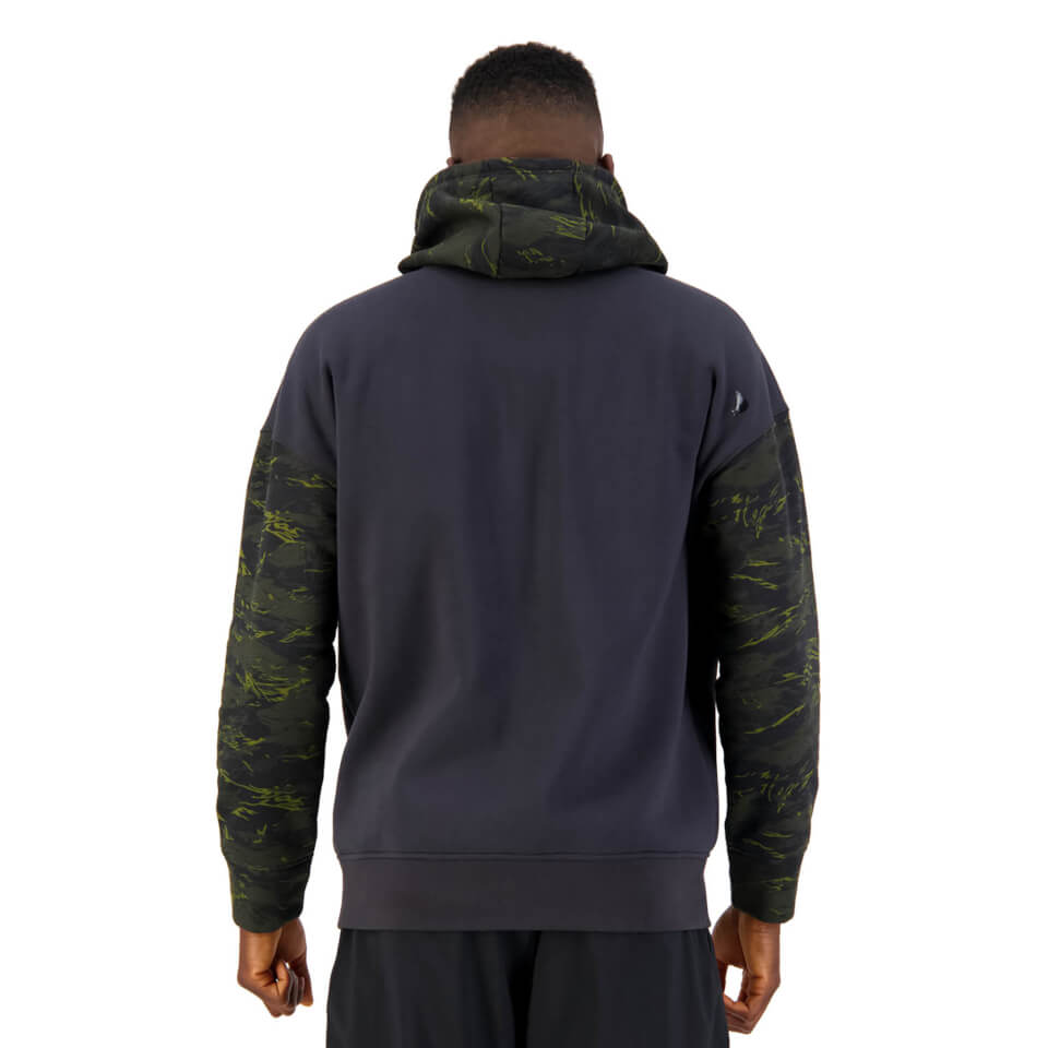 Mens Militia Over Head Oversized Hoodie in Black