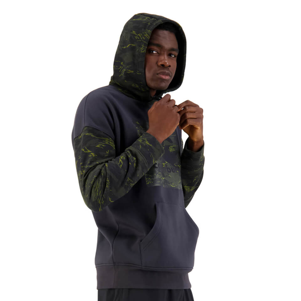 Mens Militia Over Head Oversized Hoodie in Black