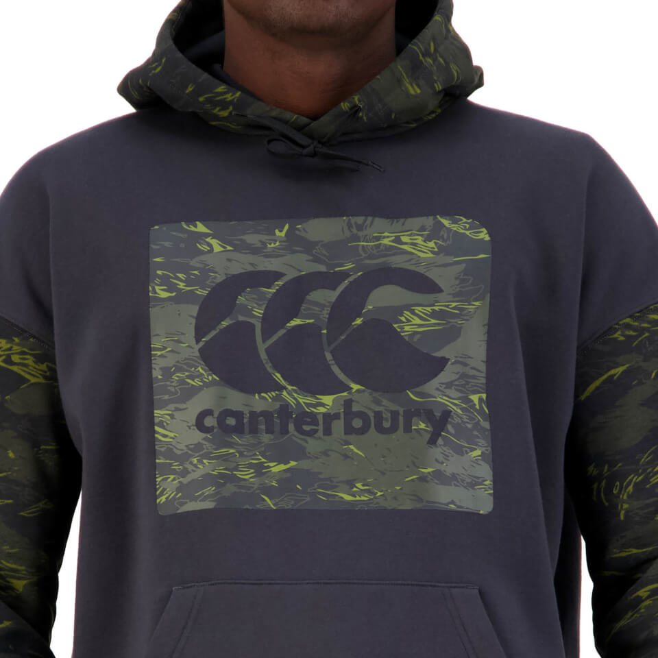 Mens Militia Over Head Oversized Hoodie in Black