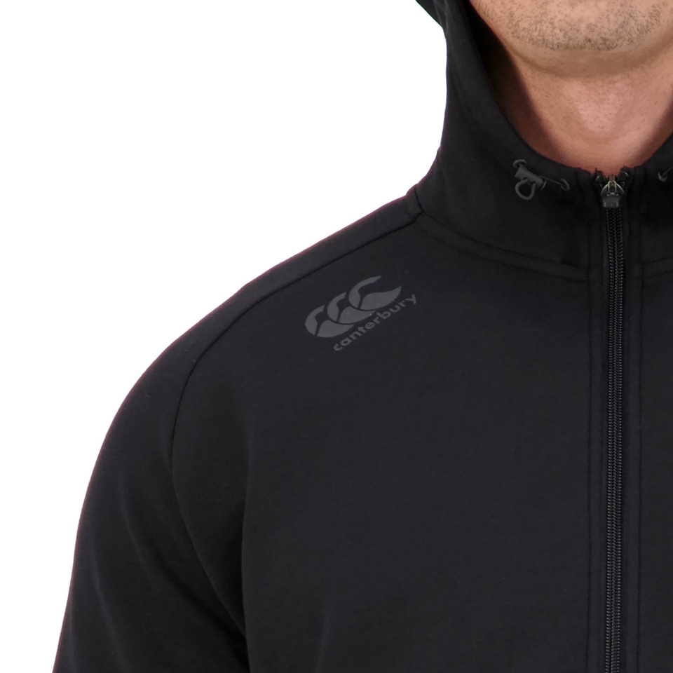 MEN'S VAPODRI FULL ZIP TEMPO HOODED SWEATSHIRT IN JET BLACK