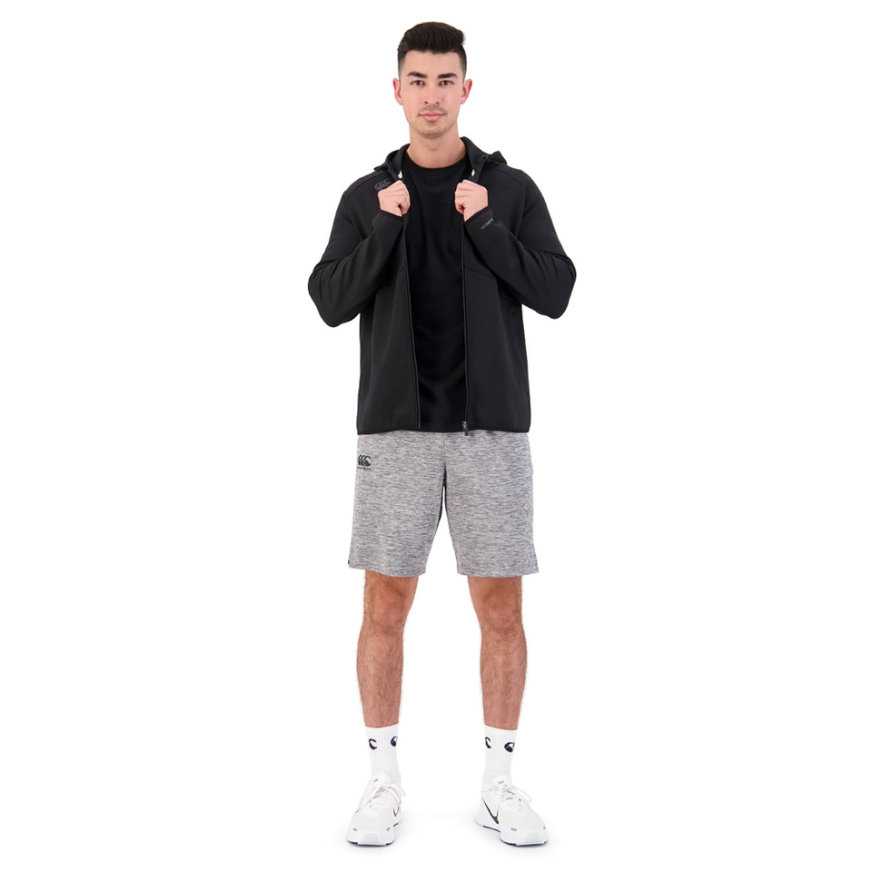 MENS VAPODRI FULL ZIP TEMPO HOODED SWEATSHIRT - BLACK