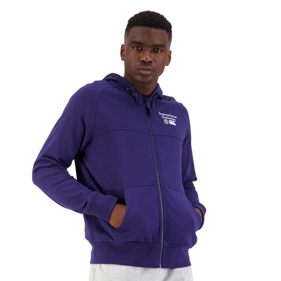 Mens International Full Zip Hoodie in Blue