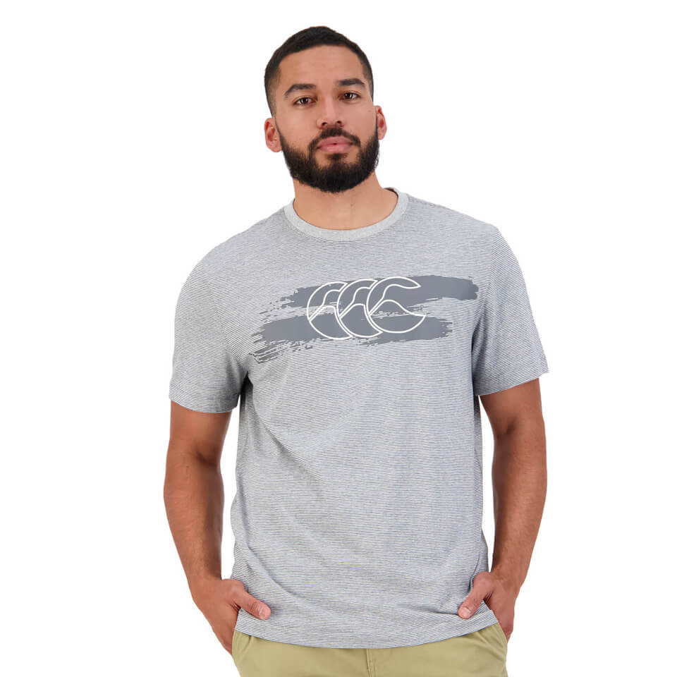 Men's Fundamentals Micro Stripe Short Sleeve T-Shirt in Grey Marl