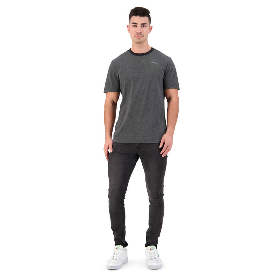 Mens Fundamentals Micro Stripe Short Sleeve T-Shirt in Black