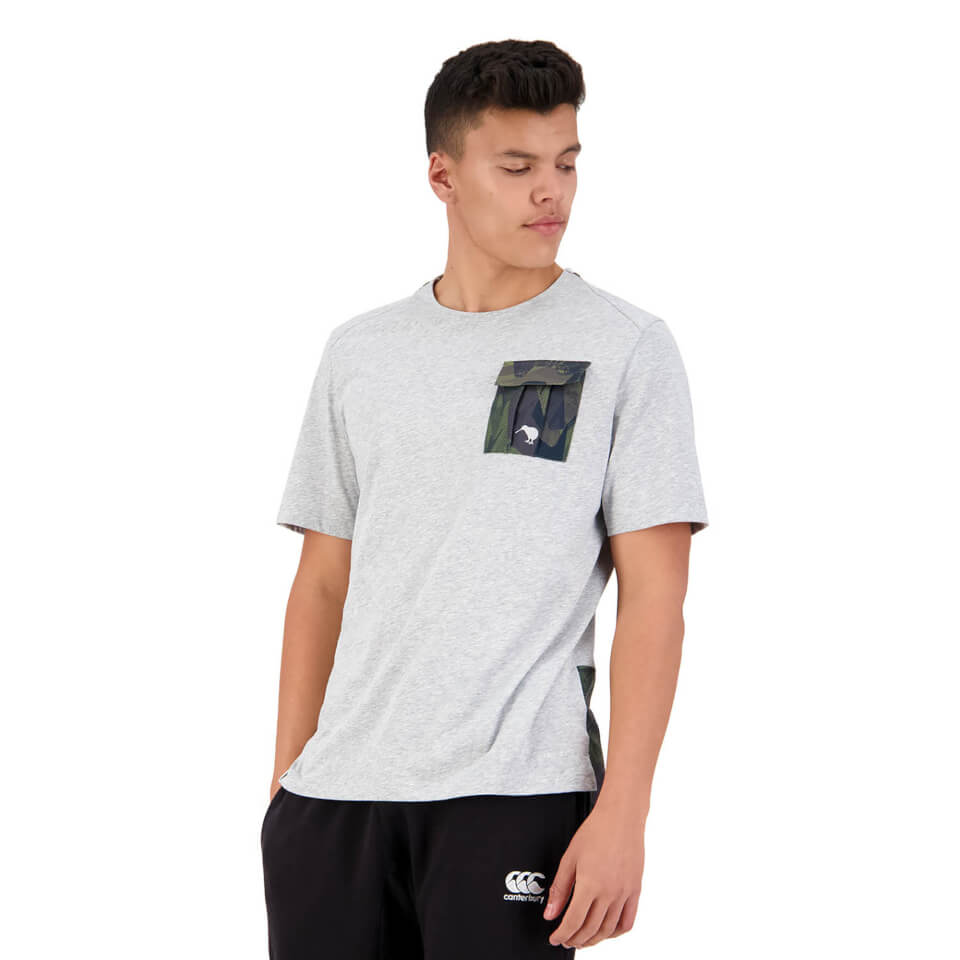 Mens Militia Short Sleeve T-Shirt in Grey
