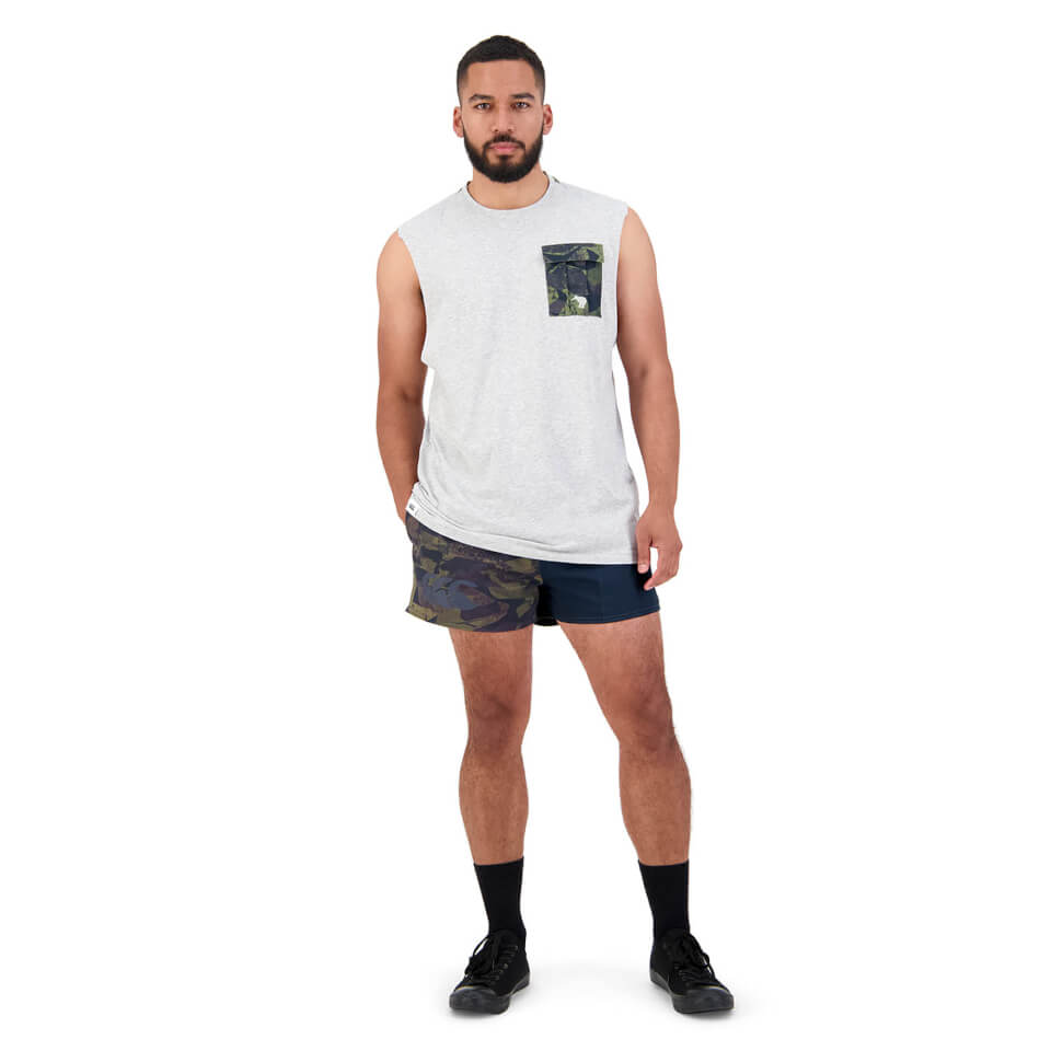 Men's Militia Singlet in Grey Marl