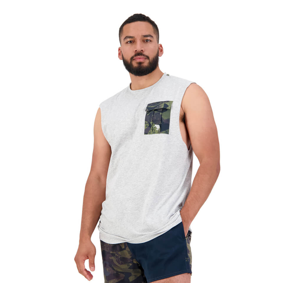 Men's Militia Singlet in Grey Marl